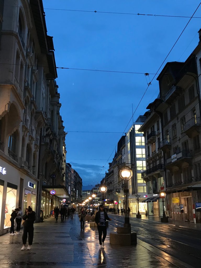 Geneva at dusk during my trip to Switzerland with Vacheron Constantin