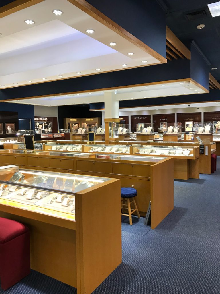 An empty Zadok Jewelers showroom